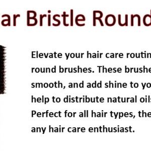 3-Pack Boar Bristle Round Hair Brushes