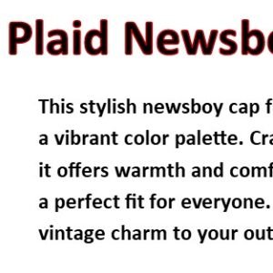 Classic Plaid Newsboy Cap