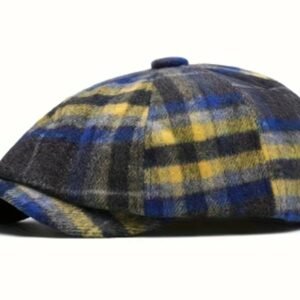 Elegant Plaid Beret Cap for Adults