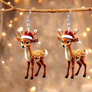 Sparkling Christmas Reindeer Earrings