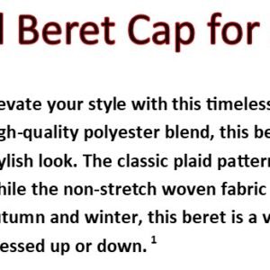 Elegant Plaid Beret Cap for Adults Yellow